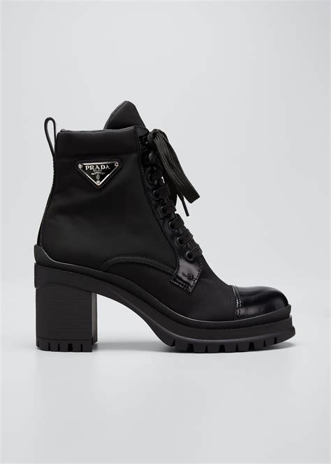 brown prada boots|Prada block heel bootie.